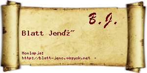 Blatt Jenő névjegykártya