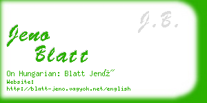 jeno blatt business card